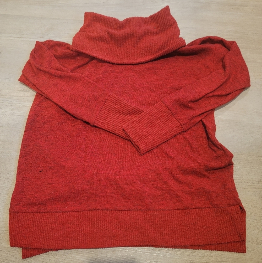 Women's Liz Claiborne Red Cowl Neck Long Sleeve Sweater Sz Medium